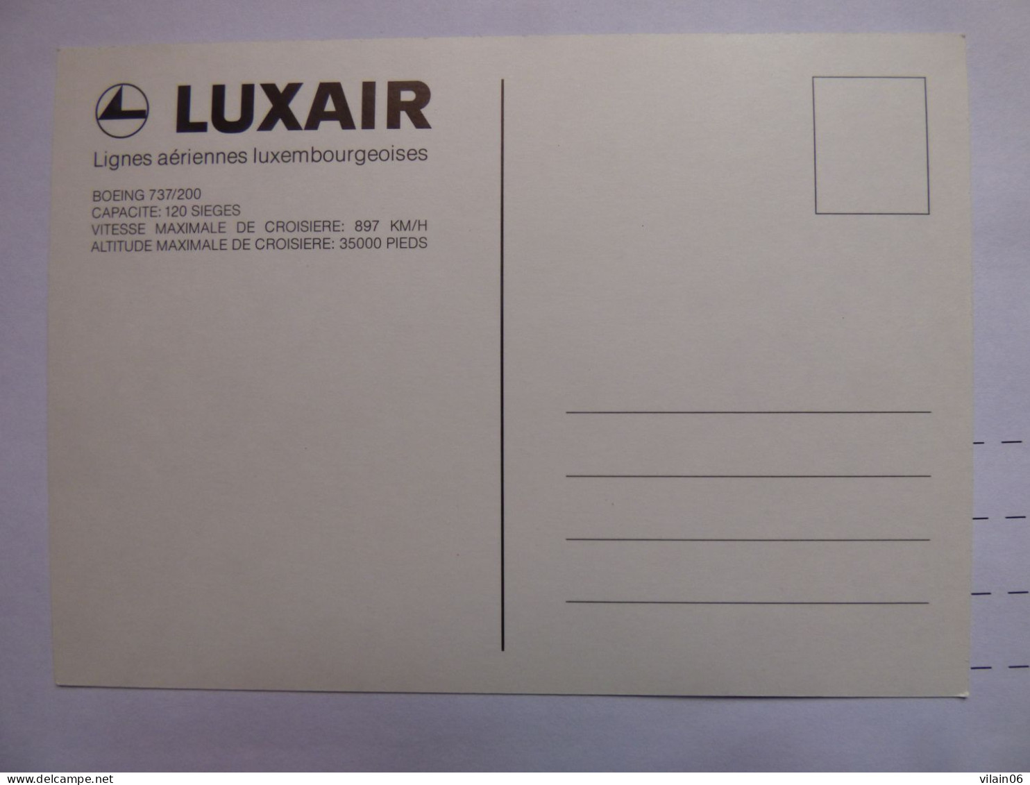 LUXAIR   B 737   /   AIRLINE ISSUE / CARTE COMPAGNIE - 1946-....: Modern Tijdperk