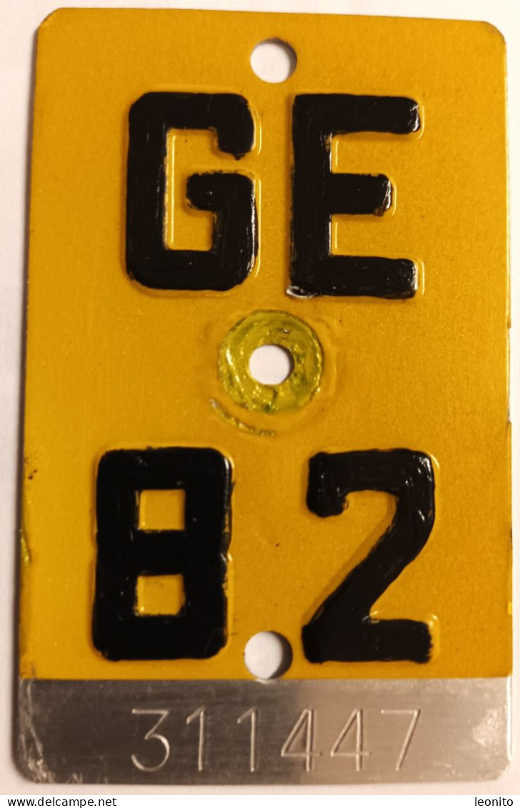 Velonummer Mofanummer Genf Genève GE 82, Gelb - Number Plates