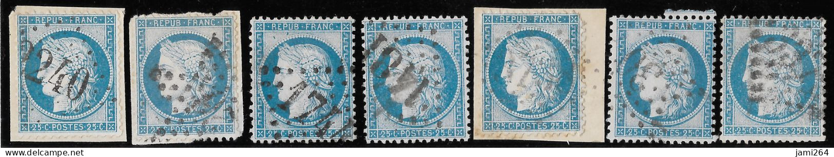 TIMBRES CÉRÈS N° 60 Type 1, N° 26 à 30 G3 ; N) 27 (2 états )  N° 29 AbsentTB - 1871-1875 Cérès