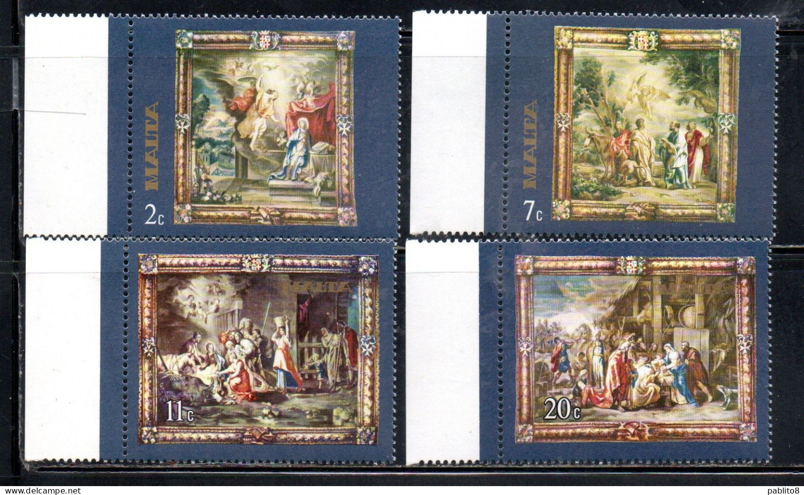 MALTA 1977 TAPESTRIES AFTER DESIGNS BY RUBENS TAPPEZZERIE TAPESTRY COMPLETE SET SERIE COMPLETA MNH - Malte