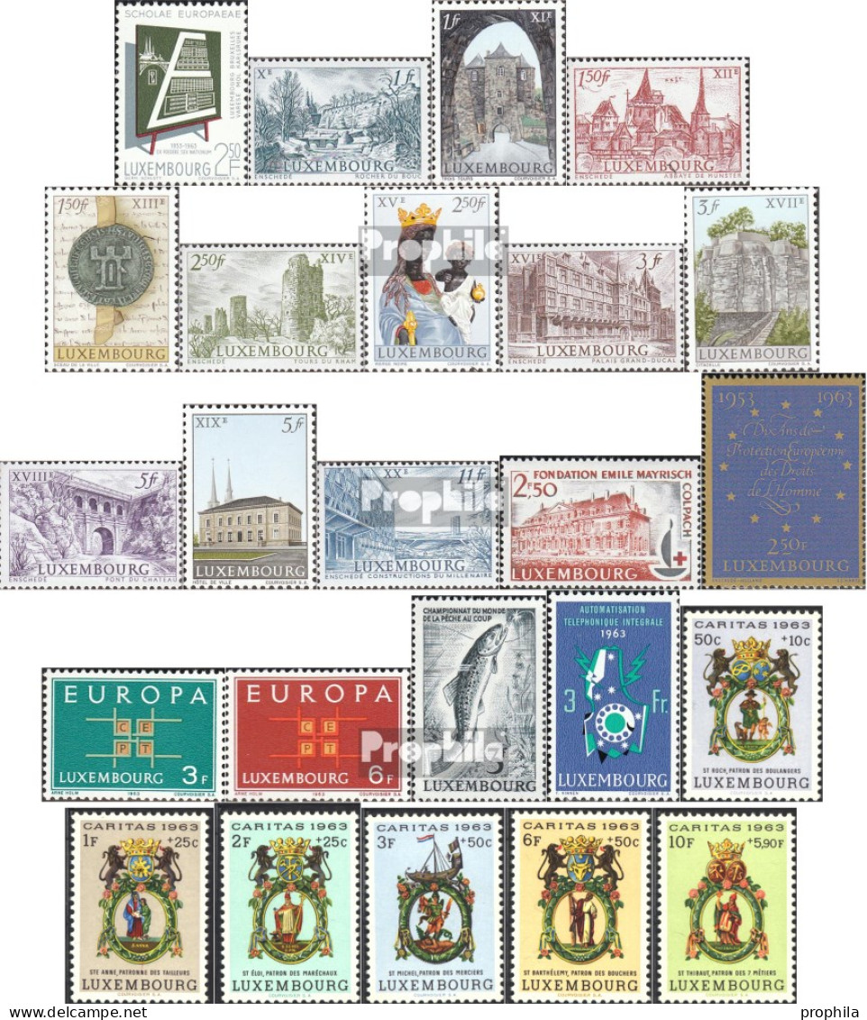 Luxemburg Postfrisch Europaschule 1963 Europaschule, Rotes Kreuz, Angeln U - Ungebraucht