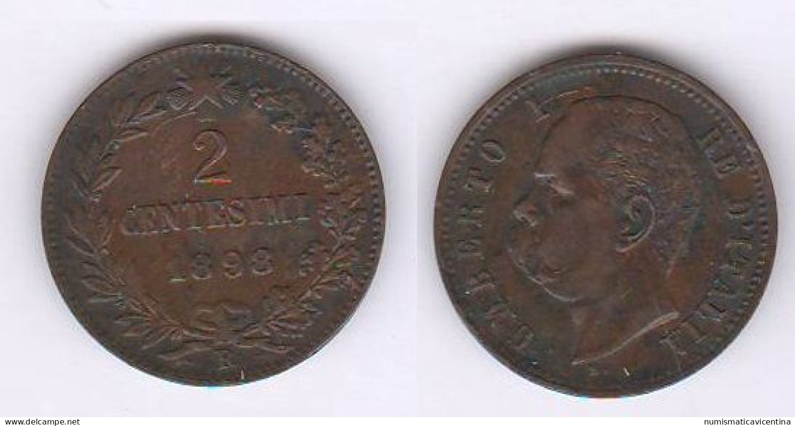 ITALIA 2 Centesimi 1898 R Regno Re Umberto I° Italie Italy - 1878-1900 : Umberto I.