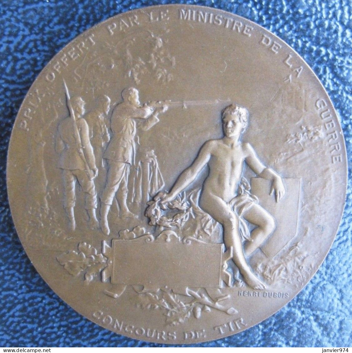 Médaille Art Déco En Bronze Concours De Tir, Ministre De La Guerre , Nu, Par Henri Dubois - Other & Unclassified