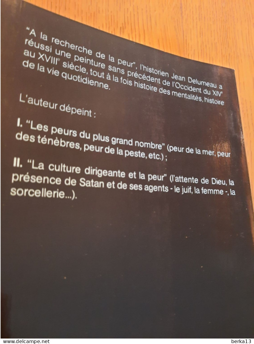 La Peur En Occident XIVe - XVIIIe Siècles DELUMEAU 1978 - Sociologia