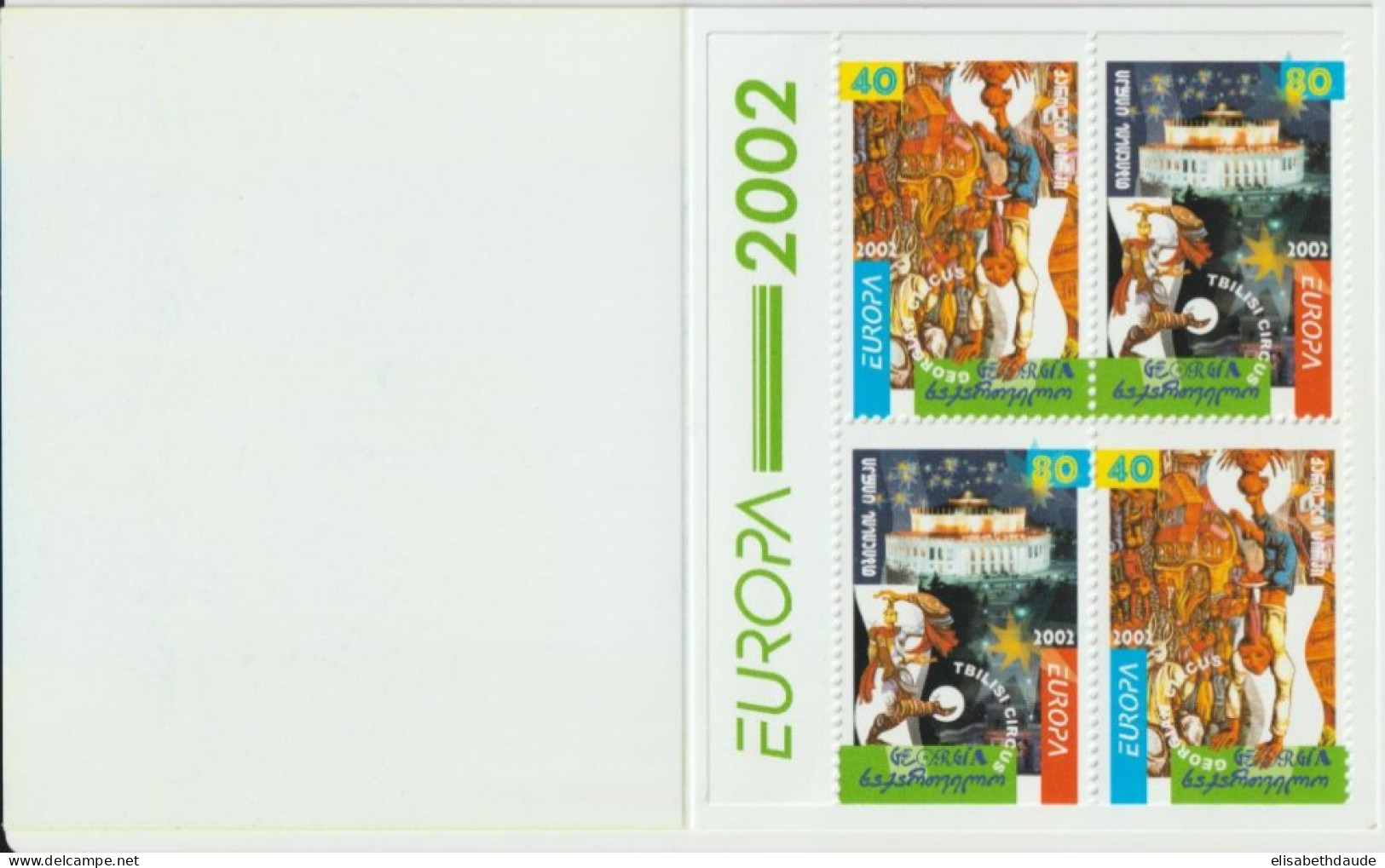 2002 - GEORGIE - EUROPA - CARNET CIRQUE YVERT N° C299 ** MNH - - Géorgie