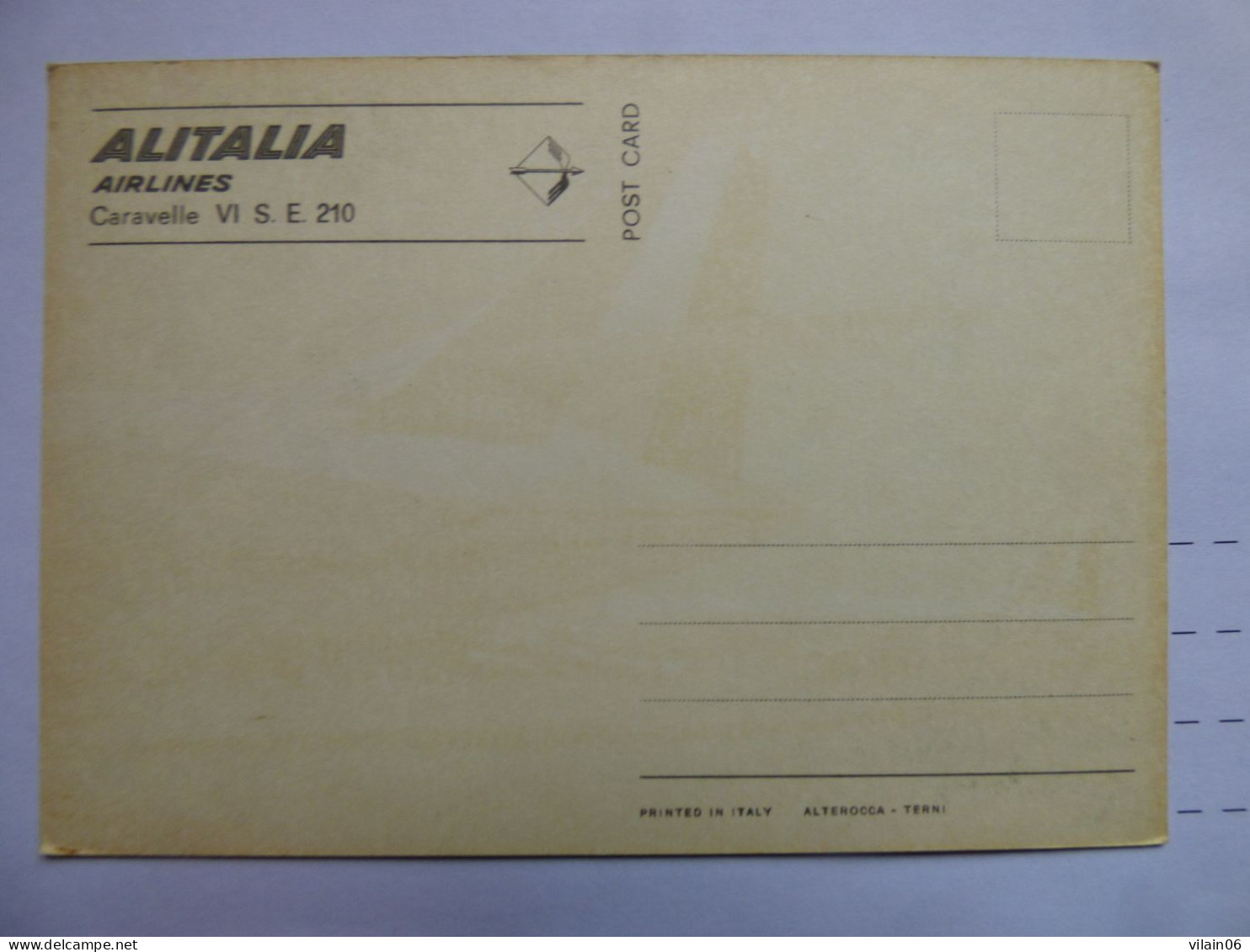 ALITALIA  CARAVELLE     /   AIRLINE ISSUE / CARTE COMPAGNIE - 1946-....: Ere Moderne