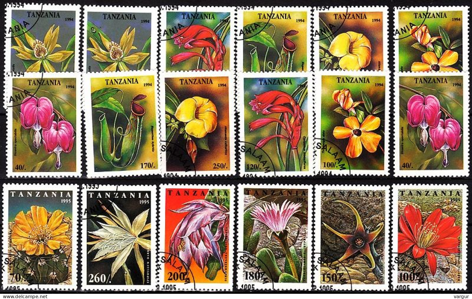 WORLD FLORA: Flowers Collection. Asia Africa Europe. Incomplete Sets / Mix, Used - Autres & Non Classés