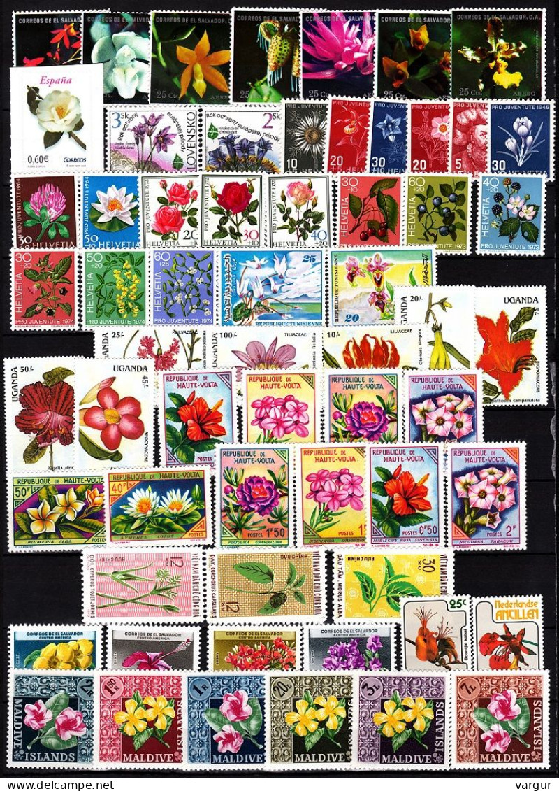 WORLD FLORA: Flowers Collection. Incomplete Sets, About 140 Stamps, MNH / MH - Autres & Non Classés