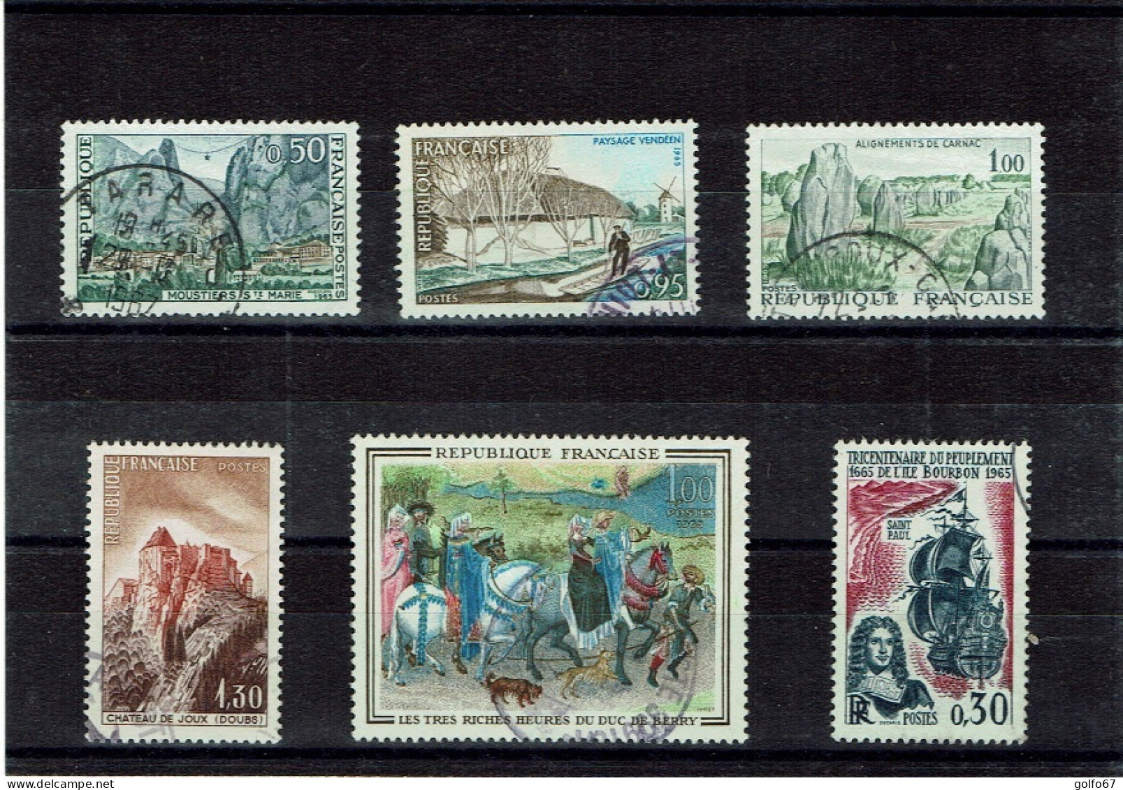 FRANCE - 1965 Y&T N° 1436 - 1439 - 1440 - 1441 - 1457 - 1461 Oblit (0107) - Gebruikt