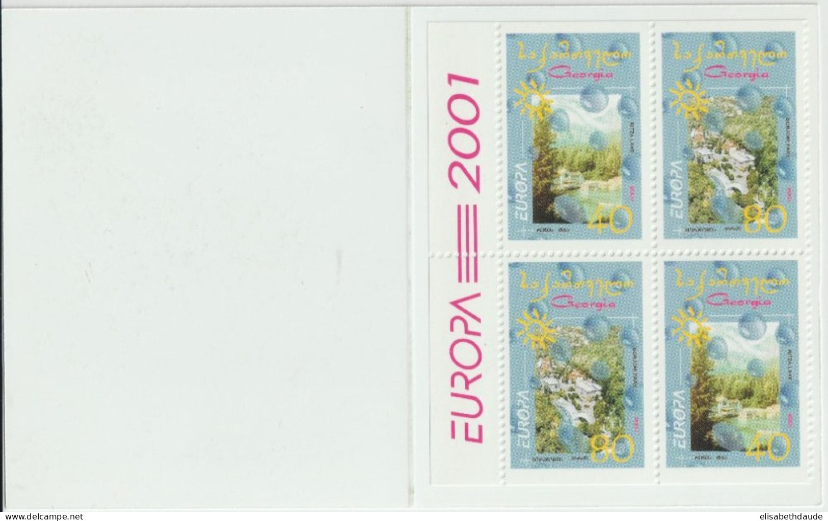 2001 - GEORGIE - EUROPA - CARNET "EAU" YVERT N° C295 ** MNH - - Géorgie