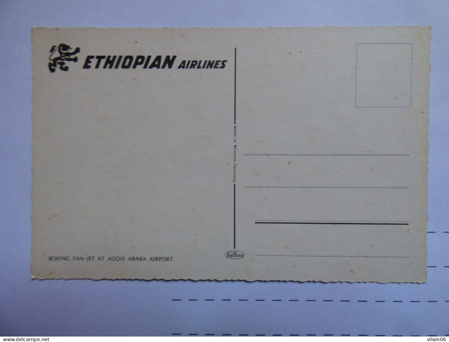 ETHIOPIAN AIRLINES    B 707     /   AIRLINE ISSUE / CARTE COMPAGNIE - 1946-....: Modern Tijdperk