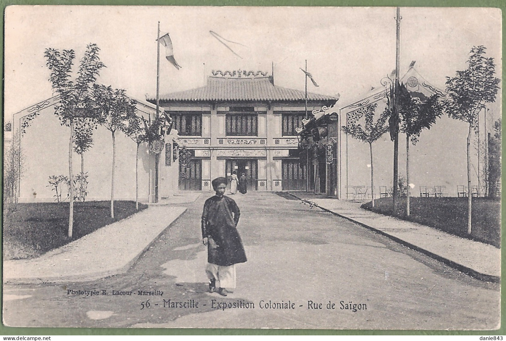 CPA -  BOUCHES DU RHONE - MARSEILLE - EXPOSITION COLONIALE - RUE DE SAÏGON - Petite Animation - Exposiciones Coloniales 1906 - 1922