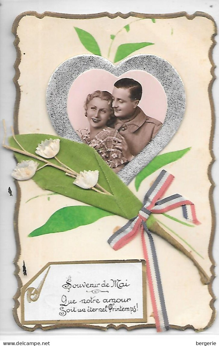 C/267             Carte  Avec Ajout    -   Couple  -  Souvenir De Mai - Met Mechanische Systemen