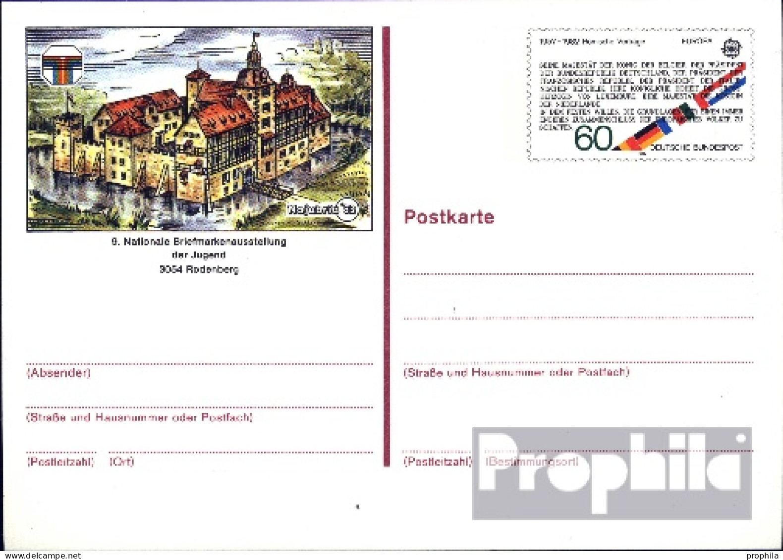 BRD PSo7 Amtliche Sonderpostkarte Gebraucht 1983 Römische Verträge - Other & Unclassified