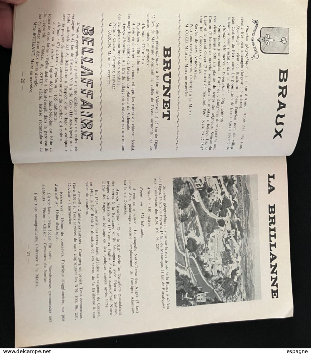 Basses Alpes Alpes De Haute Provence  Guide Pratique 1971 édité Par Les Syndicats D'initiative Du 04 - Toerisme