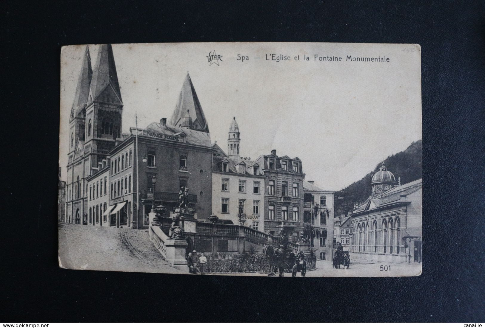 S-C 105 / Liège  -  Spa - L'Eglise Et La Fontaine Monumentale / 1924 - Spa