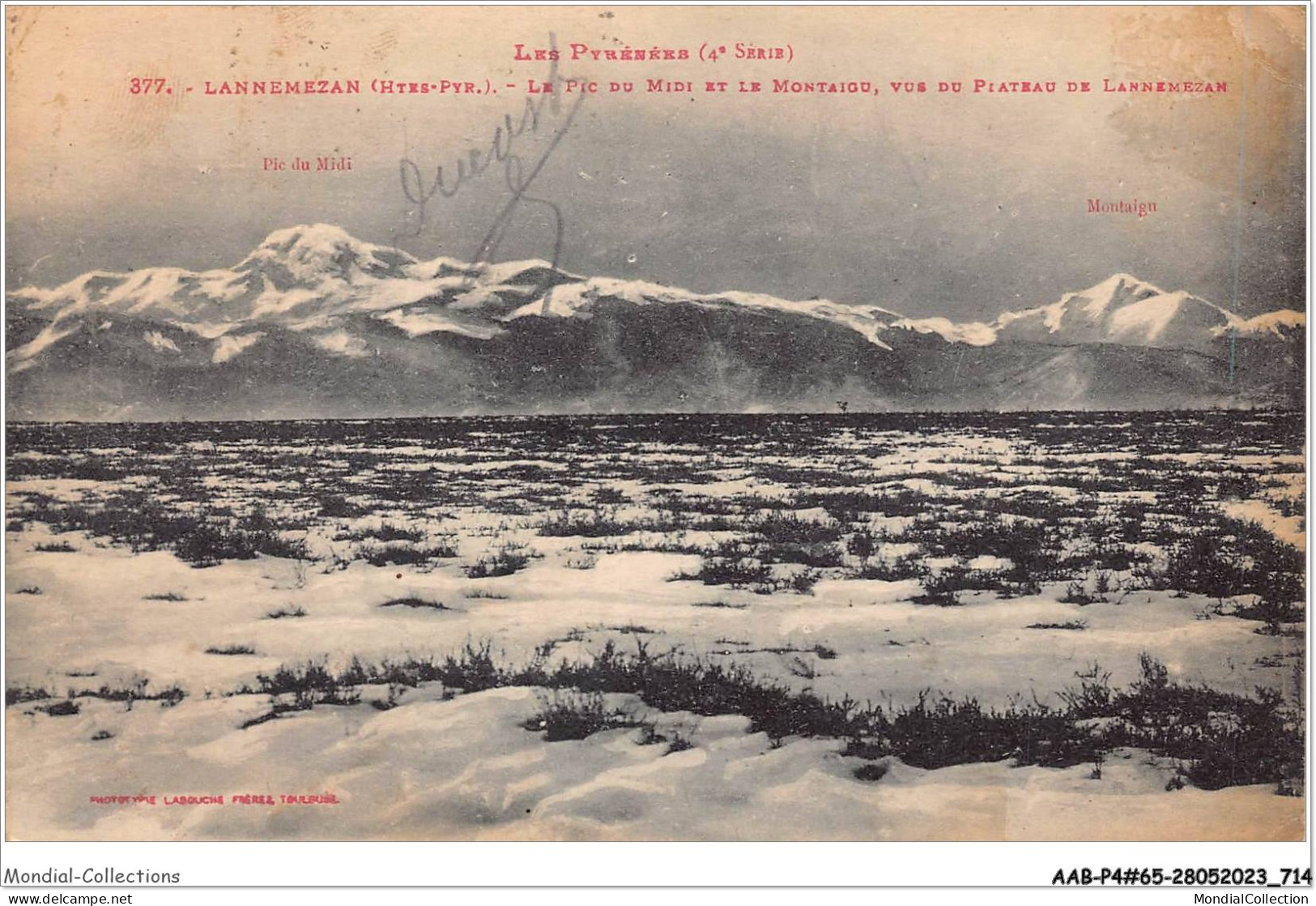 AABP4-65-0334 - LANNEMEZAN - Le Pic Du Midi Et Le Montaigu - Vue Du Plateau De Lannemezan - Lannemezan