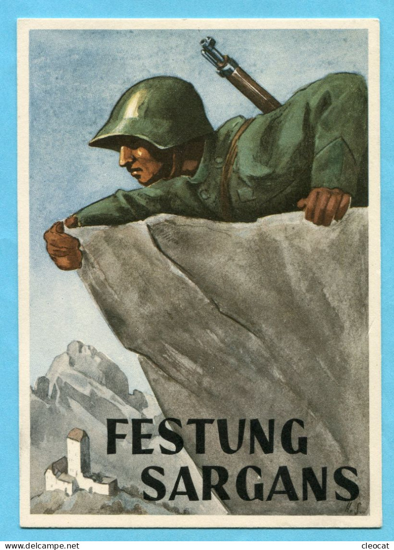 Karte Festungstruppen Nr. 1 - Festung Sargans, Gestempelt Feldpost Geb. Mitr. Kp. 220 - Documents