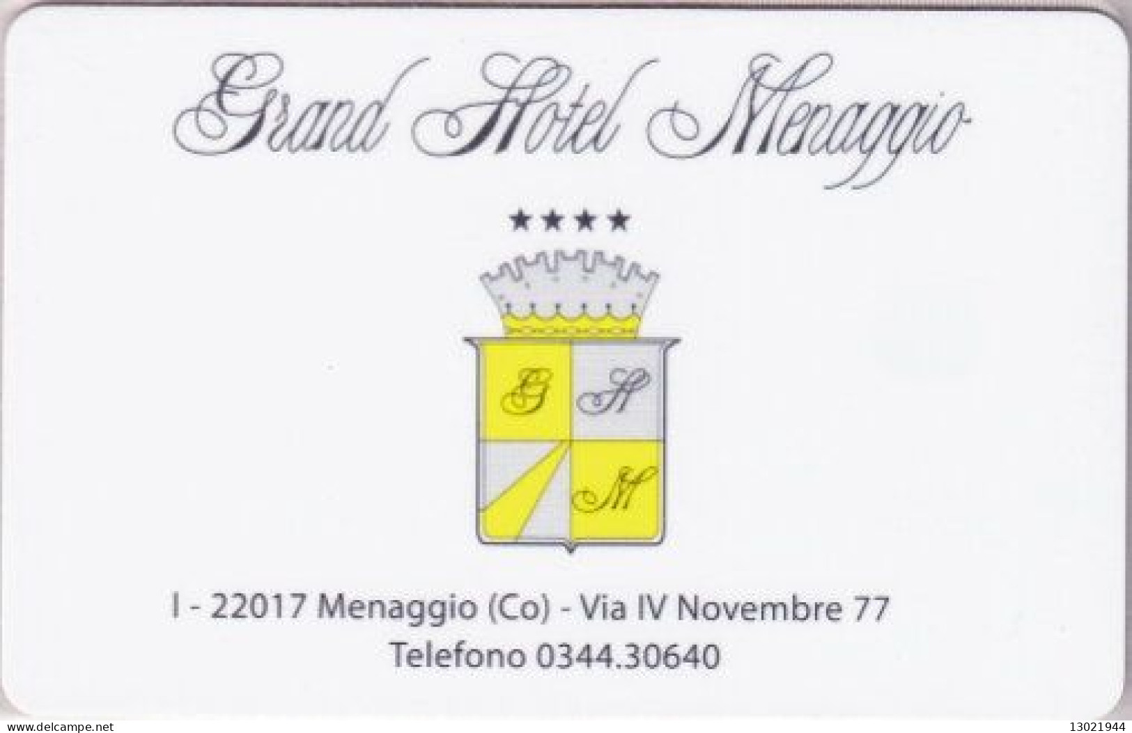 ITALIA  KEY HOTEL     Grand Hotel Menaggio - COMO - Hotelsleutels (kaarten)