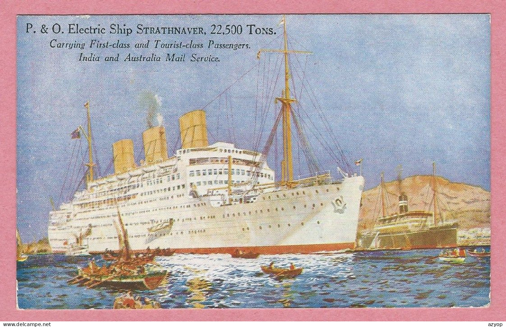 Sur CP - P. & O. Electric Ship Strathnaver - Cachet GIBRALTAR PAQUEBOT - 1 Penny - Postage Revenue - 1936 - 3 Scans - Gibraltar