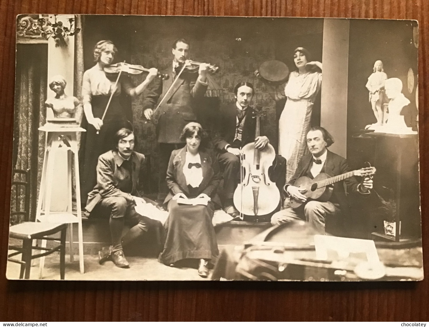 Muzikanten Musiciens Viool Contra Bas 1900 - Zonder Classificatie