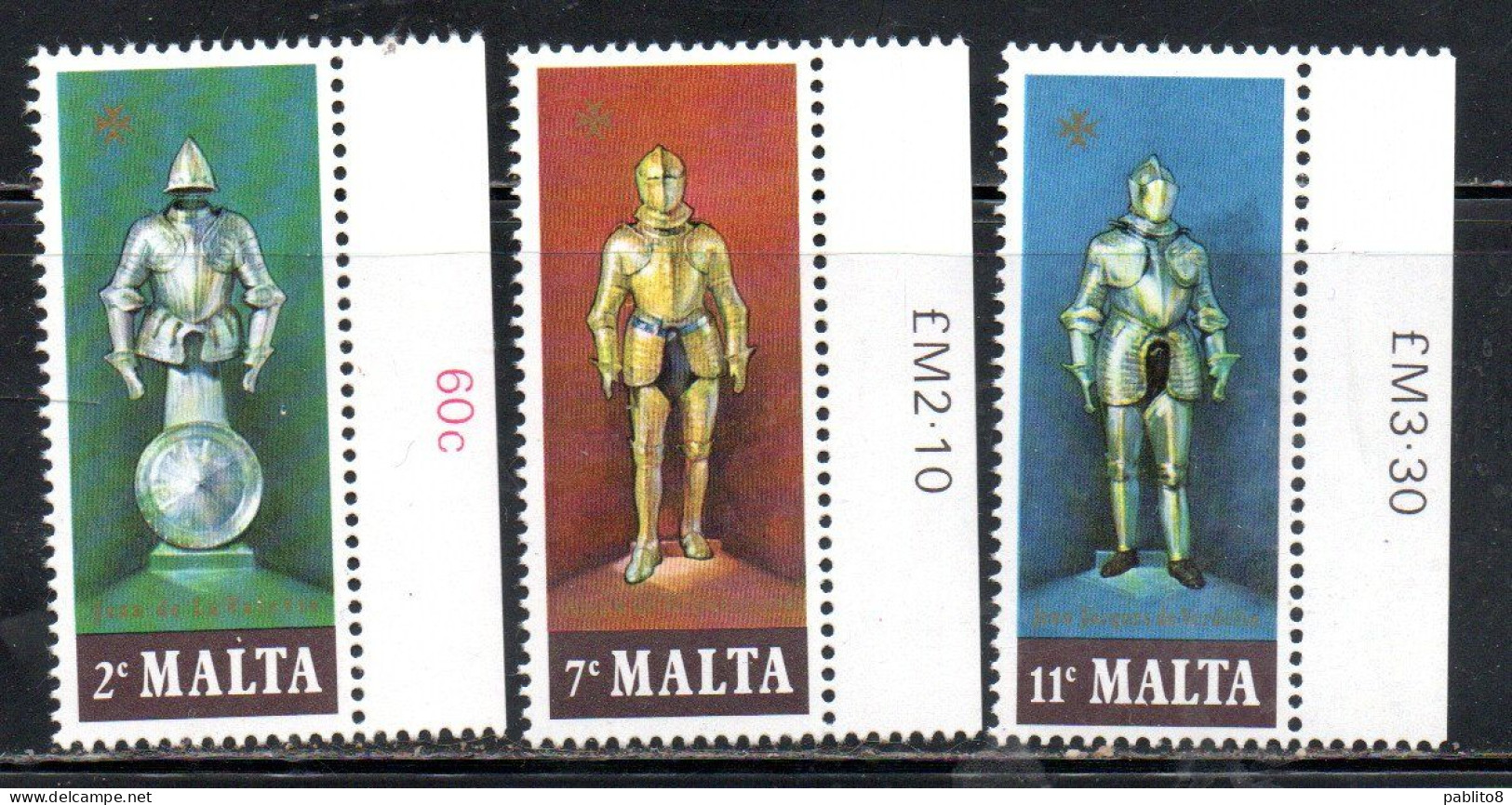 MALTA 1977 SUITS OF ARMOR ARMATURE COMPLETE SET SERIE COMPLETA MNH - Malte