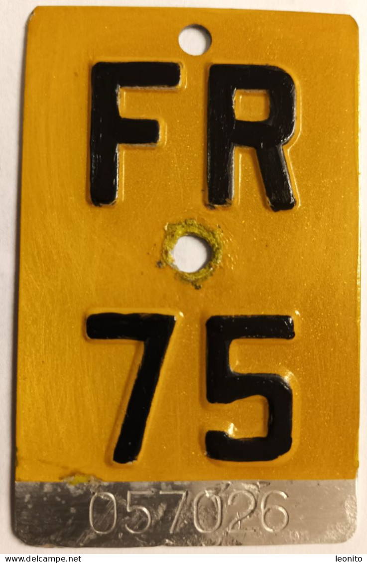 Velonummer Mofanummer Fribourg FR 75 - Kennzeichen & Nummernschilder