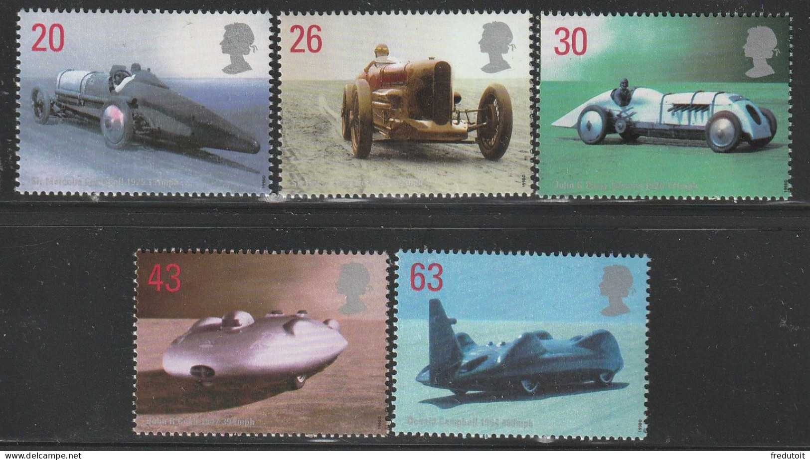 GRANDE BRETAGNE - N°2056/60 ** (1998) Vitesse Automobiles - Unused Stamps