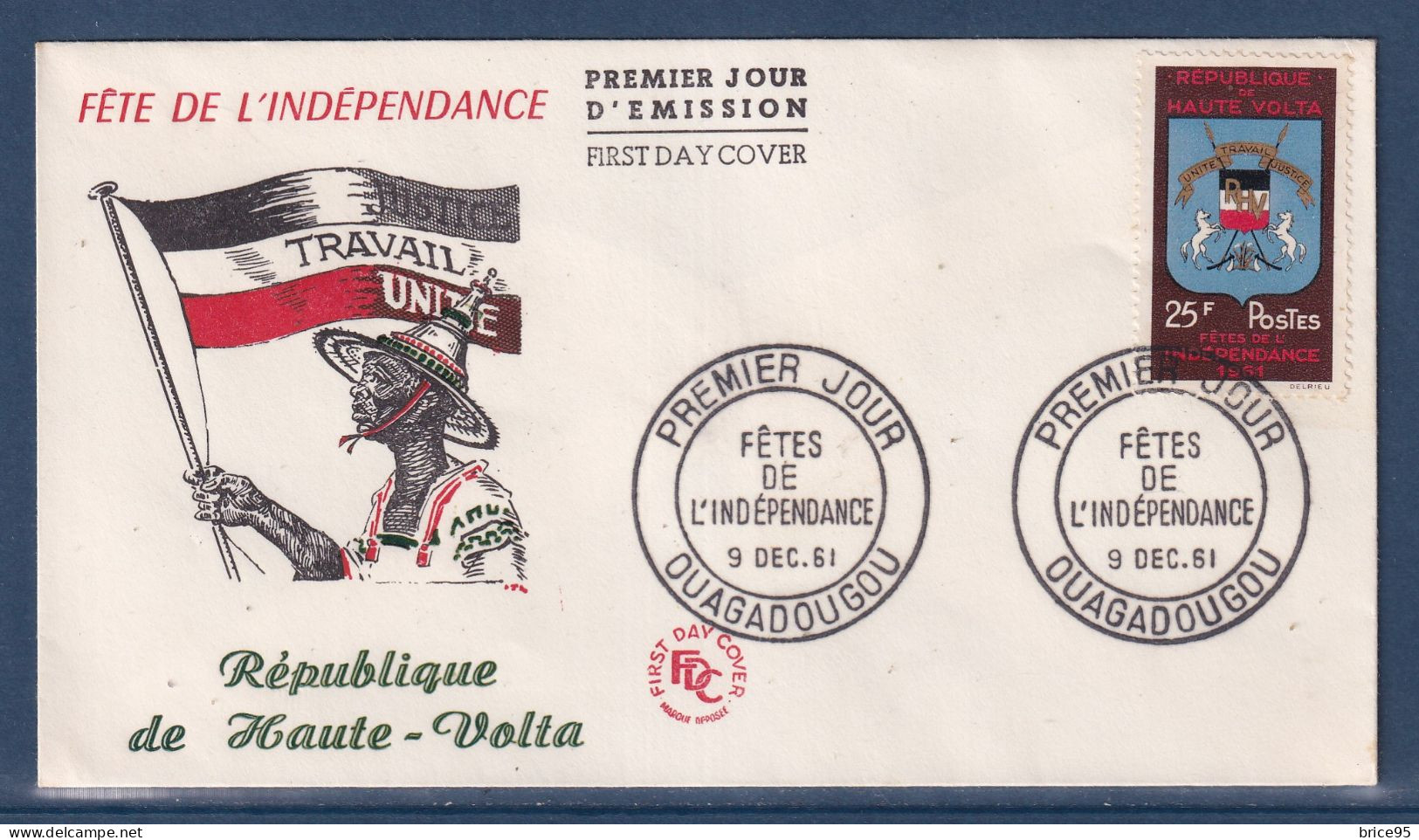 Haute Volta - Premier Jour - FDC -  Fêtes De L'indépendance - 1961 - Haute-Volta (1958-1984)