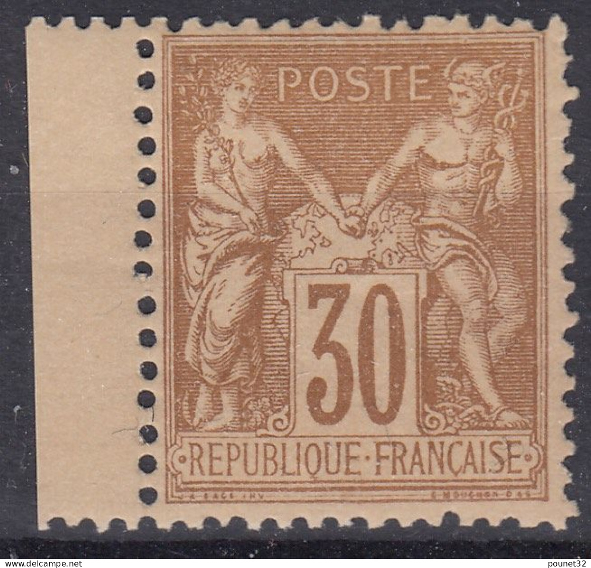 TIMBRE FRANCE SAGE 80c N/U N° 80 NEUF ** GOMME SANS CHARNIERE - COTE 180 € - 1876-1898 Sage (Type II)