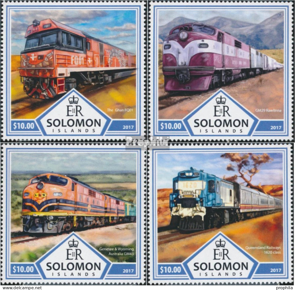 Salomoninseln 4552-4555 (kompl. Ausg.) Postfrisch 2017 Australische Züge - Solomoneilanden (1978-...)