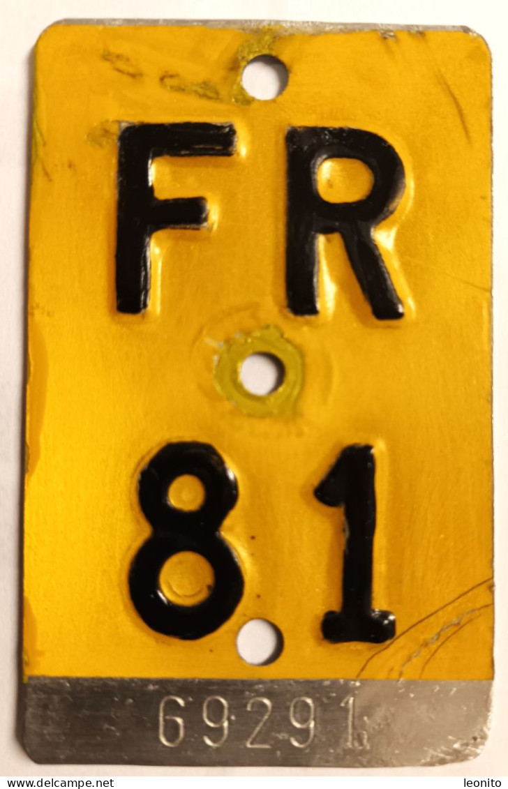 Velonummer Mofanummer Fribourg FR 81 - Kennzeichen & Nummernschilder