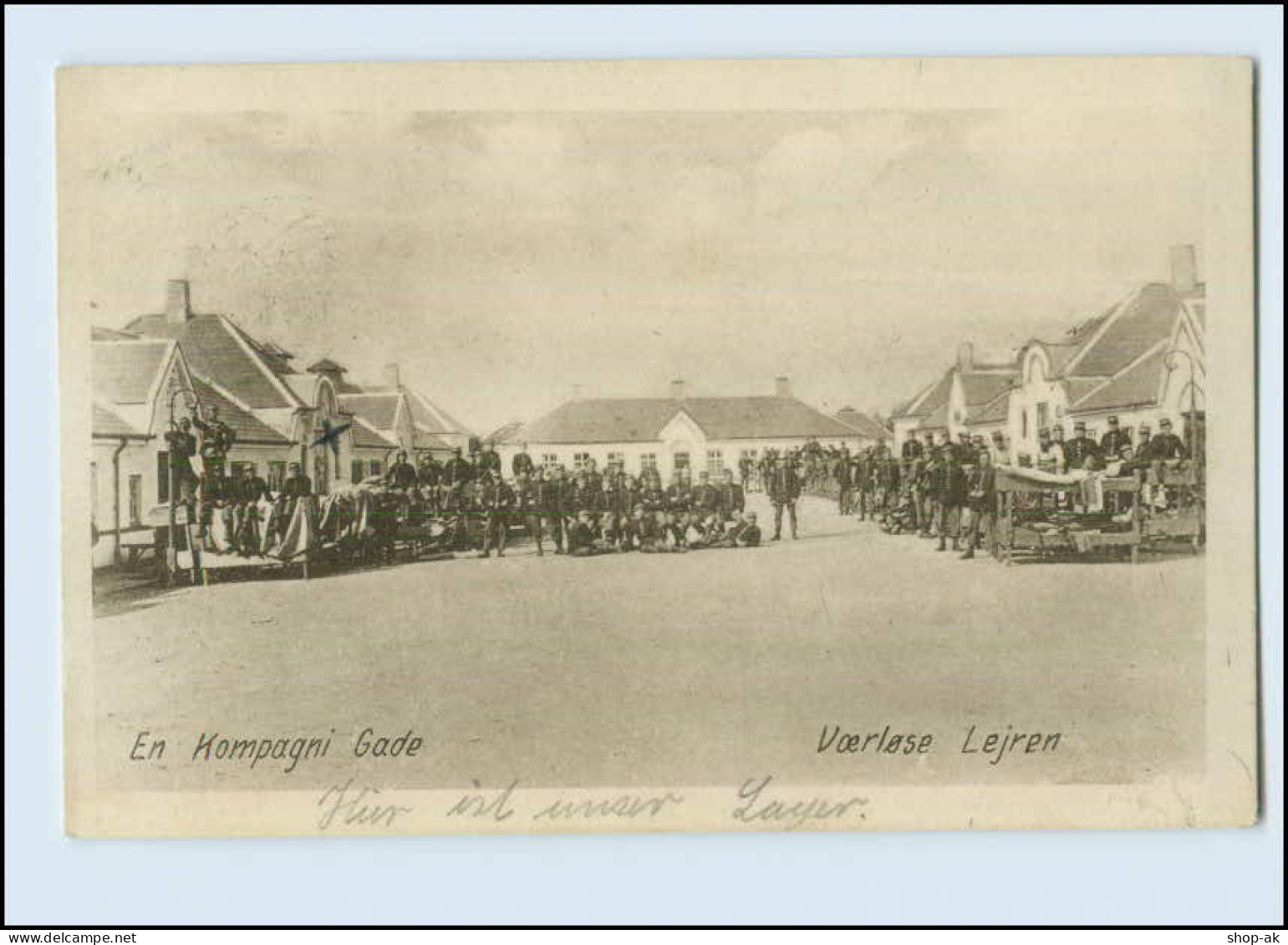 N2407/ Voerlöse Lejren En Kompagni Gade Dänemark AK 1928 - Denmark