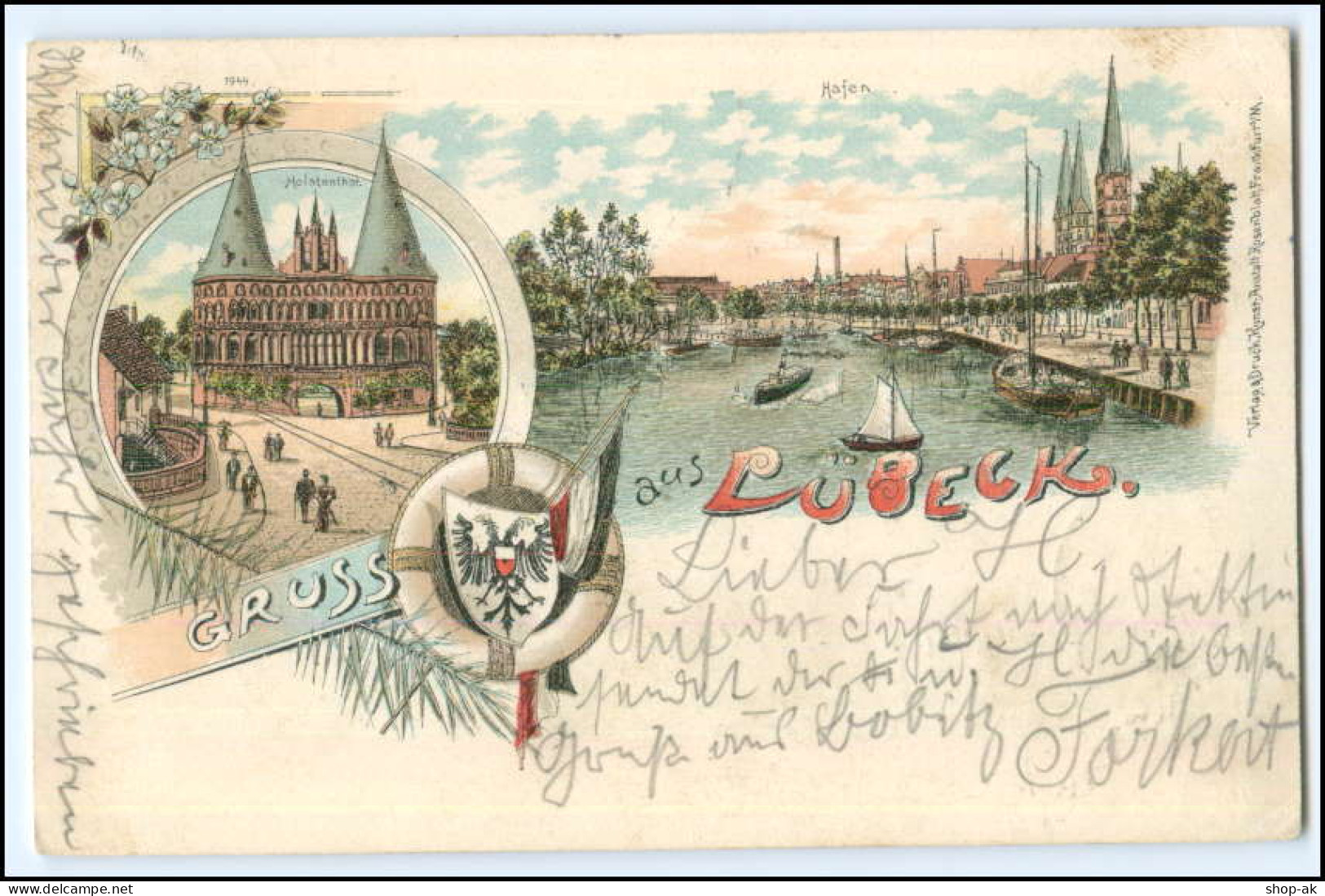 N8531/ Gruß Aus Lübeck Schöne Litho AK 1899 - Lübeck-Travemünde