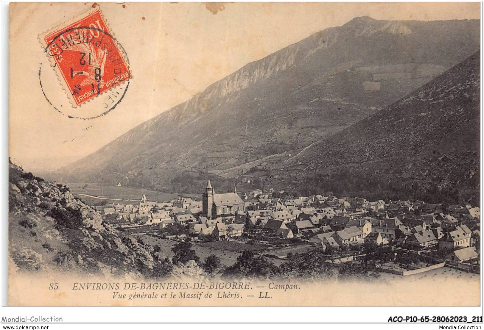 ACOP10-65-1009 - BAGNERES-DE-BIGORRE - CAMPAN - Vue Générale Et Le Massif De Lhéris - Campan