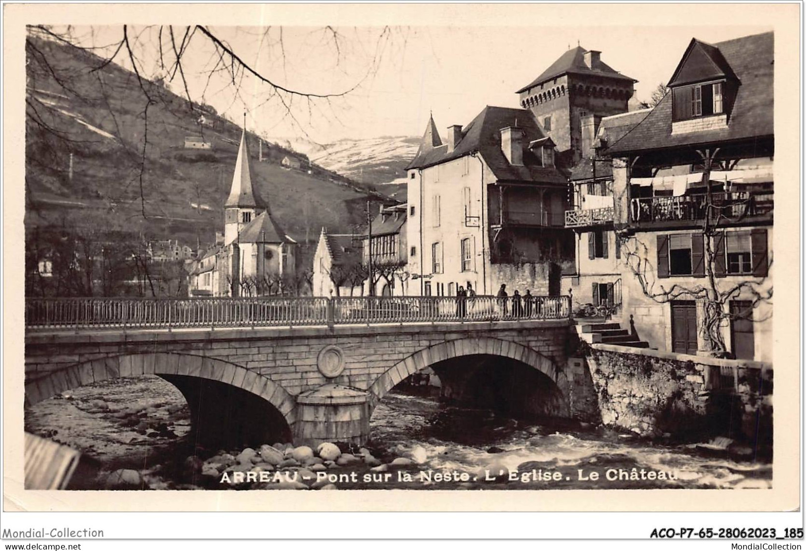 ACOP7-65-0705 - VALLEE D'AURE - ARREAU - Pont Sur La Neste - L'église - Le Château - Vielle Aure