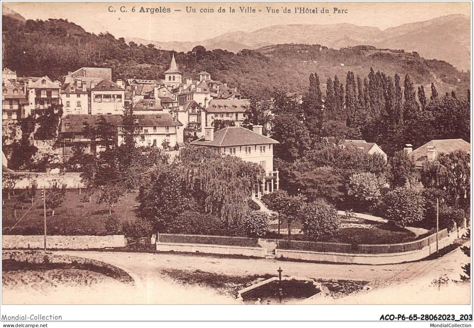 ACOP6-65-0612 - ARGELES-GAZOST - Un Coin De La Ville - Vue De L'hôtel Du Parc - Argeles Gazost