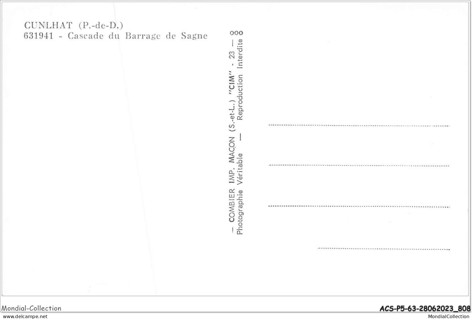 ACSP5-63-0407 - CUNLHAT - Cascade Du Barrage De Sagne - Cunlhat