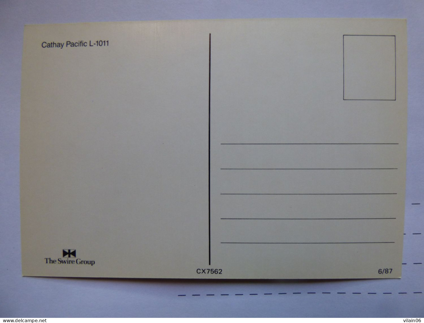 CATHAY PACIFIC  TRISTAR    /   AIRLINE ISSUE / CARTE COMPAGNIE - 1946-....: Ere Moderne