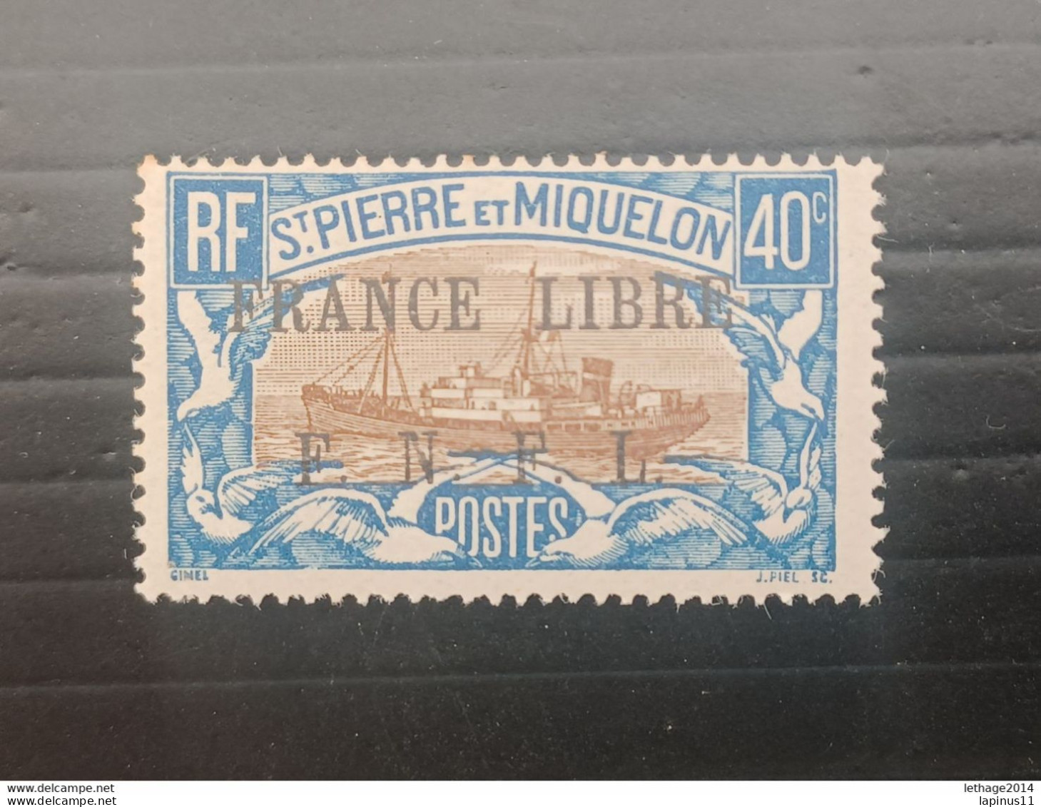 ST PIERRE ET MIQUELLON 1941 STAMPS OF 1922 OVERPRINT FRANCE LIBRE F N F L MNH - Ungebraucht
