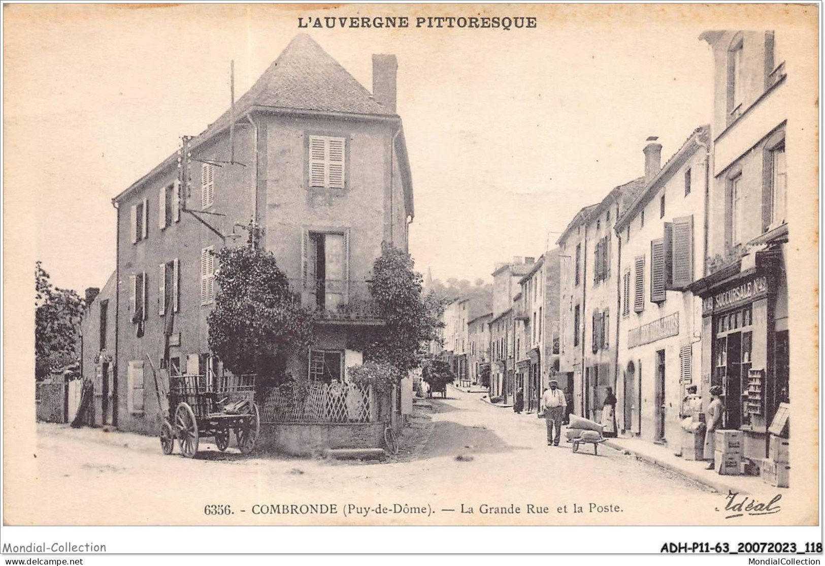 ADHP11-63-1023 - COMBRONDE - La Grande Rue Et La Poste - Combronde