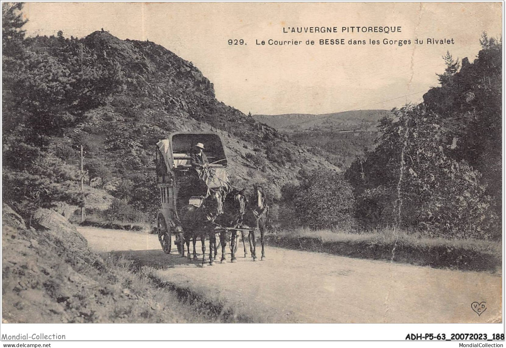 ADHP5-63-0460 - BESSE - Le Courrier De Besse Dans Les Gorges Du Rivalet - Besse Et Saint Anastaise