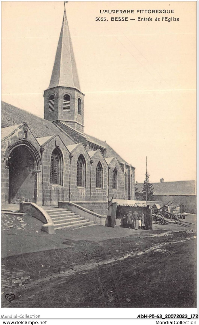 ADHP5-63-0452 - BESSE -  Entrée De L'église - Besse Et Saint Anastaise