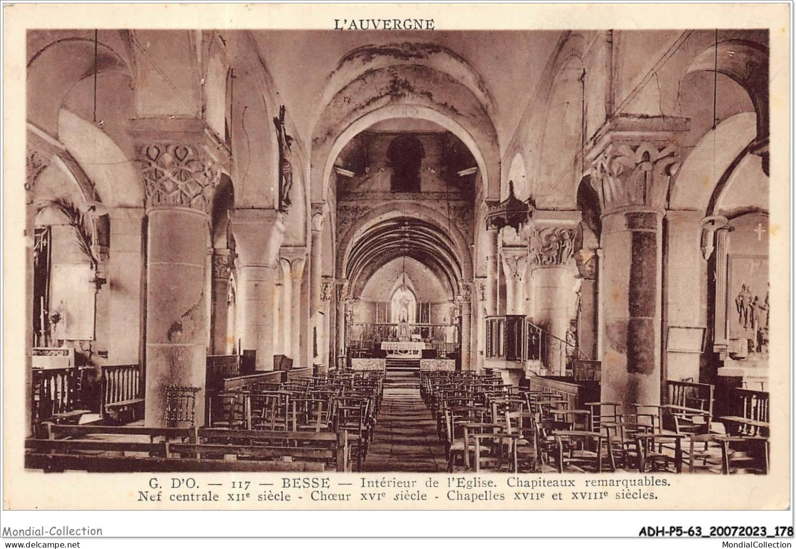 ADHP5-63-0455 - BESSE - Intérieur De L'église - Châpitaux Remarquables - Besse Et Saint Anastaise