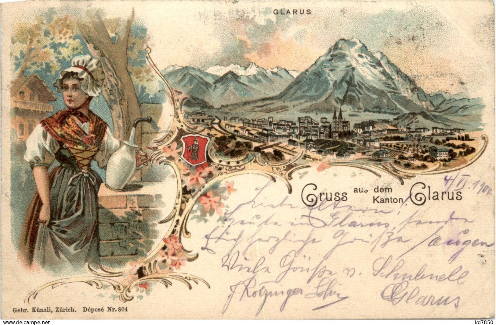 Gruss Aus Glarus - Litho Verlag Künzli - Glaris Norte