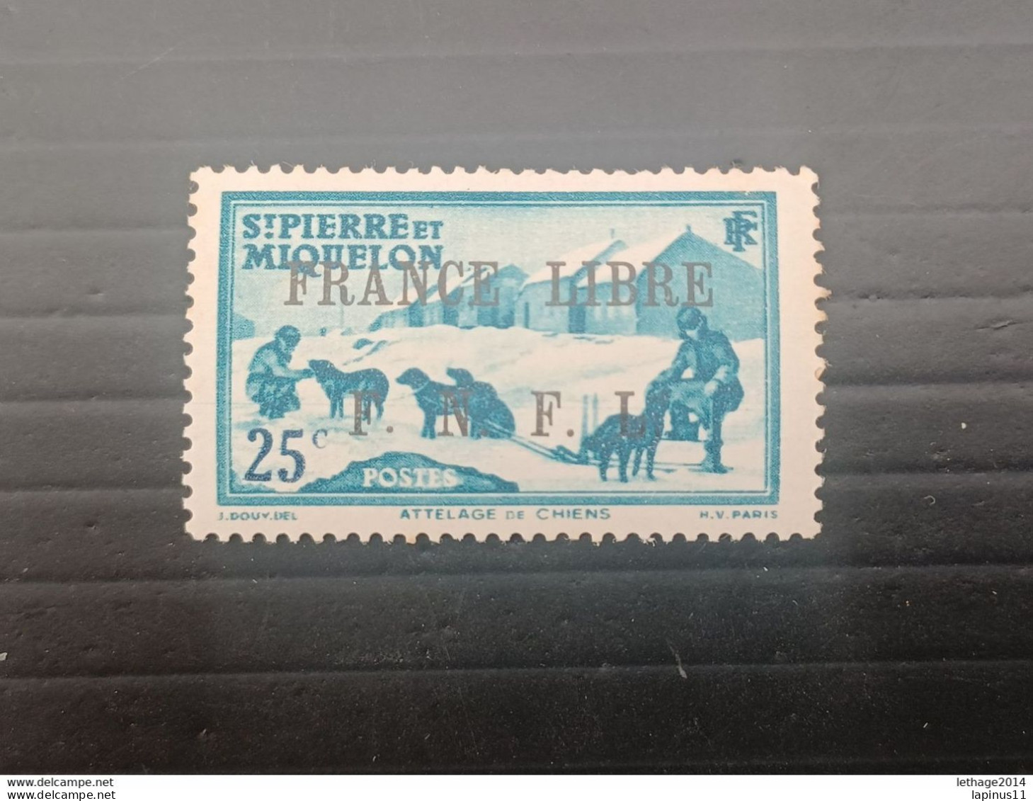 ST PIERRE ET MIQUELLON 1941 STAMPS OF 1922 OVERPRINT FRANCE LIBRE F N F L CAT. YVERT N. 253 MNH - Unused Stamps