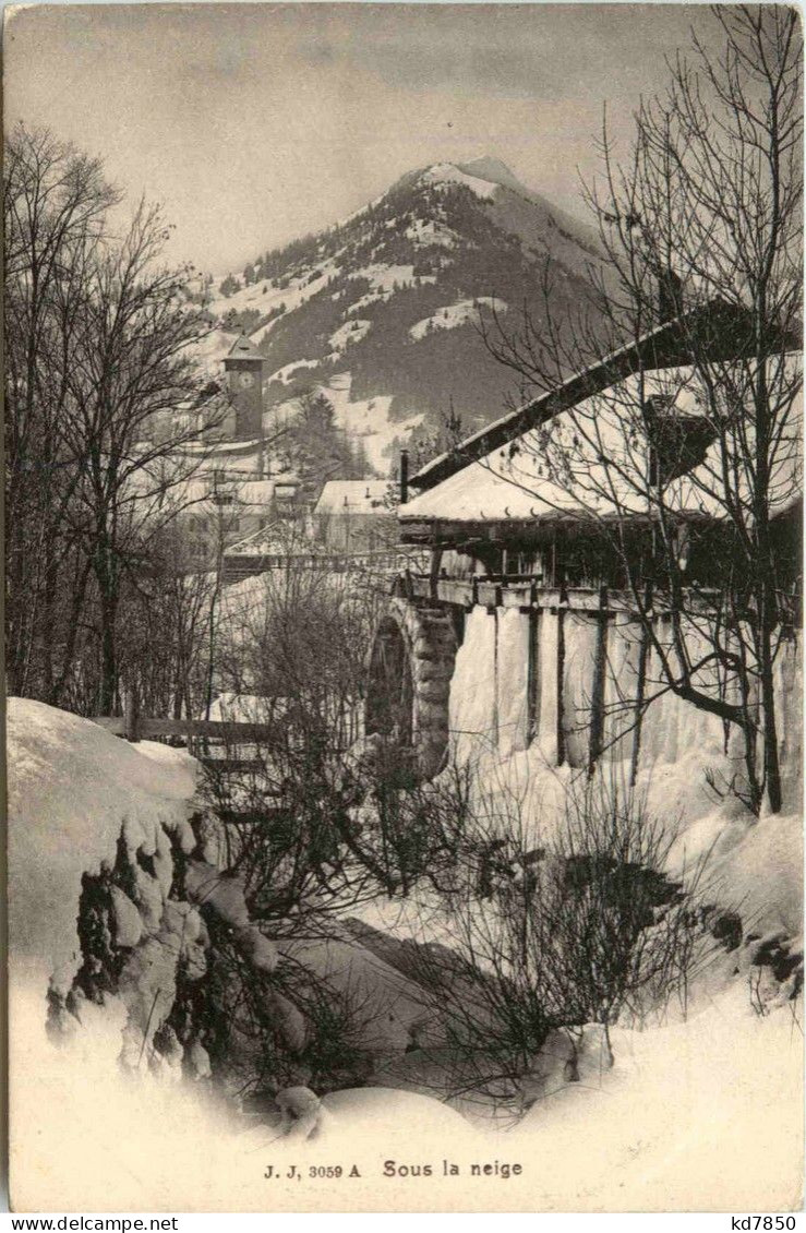 Chateau D Oex - Sous La Neige - Château-d'Œx