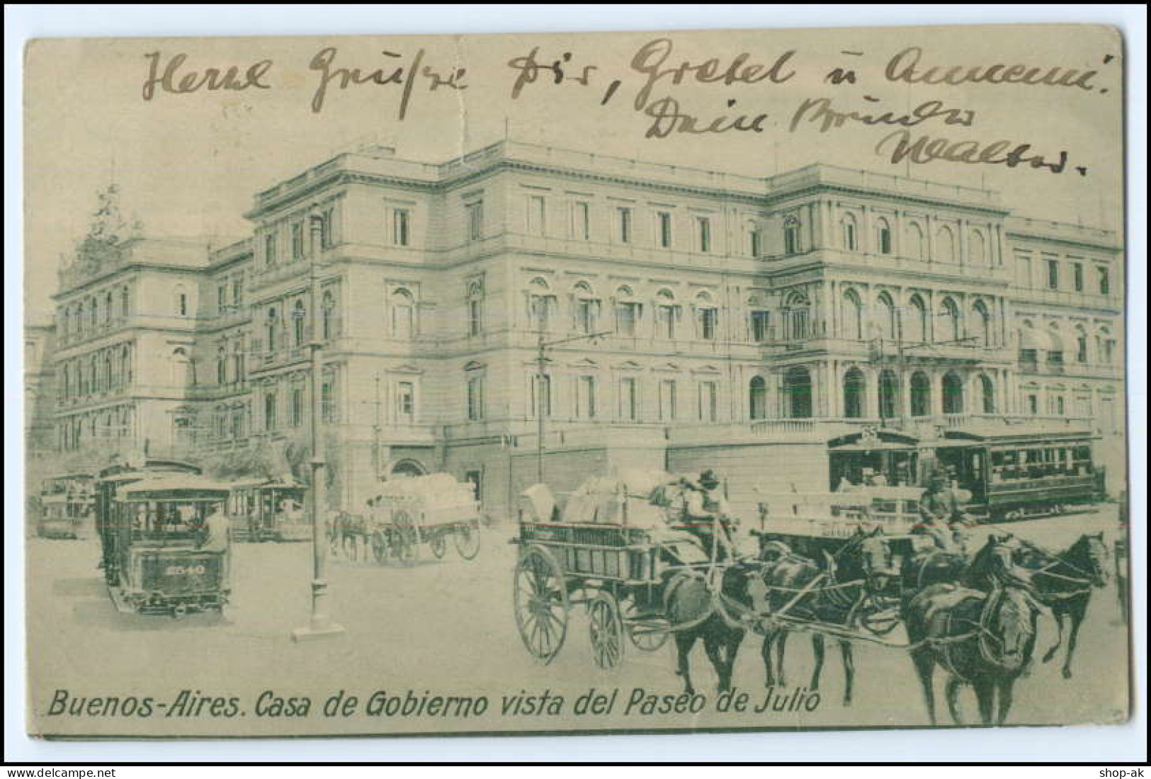 N5610/ Buenos-Aires Casa De Gobierno Straßenbahn Kutschen Argentinien AK 1925 - Argentina