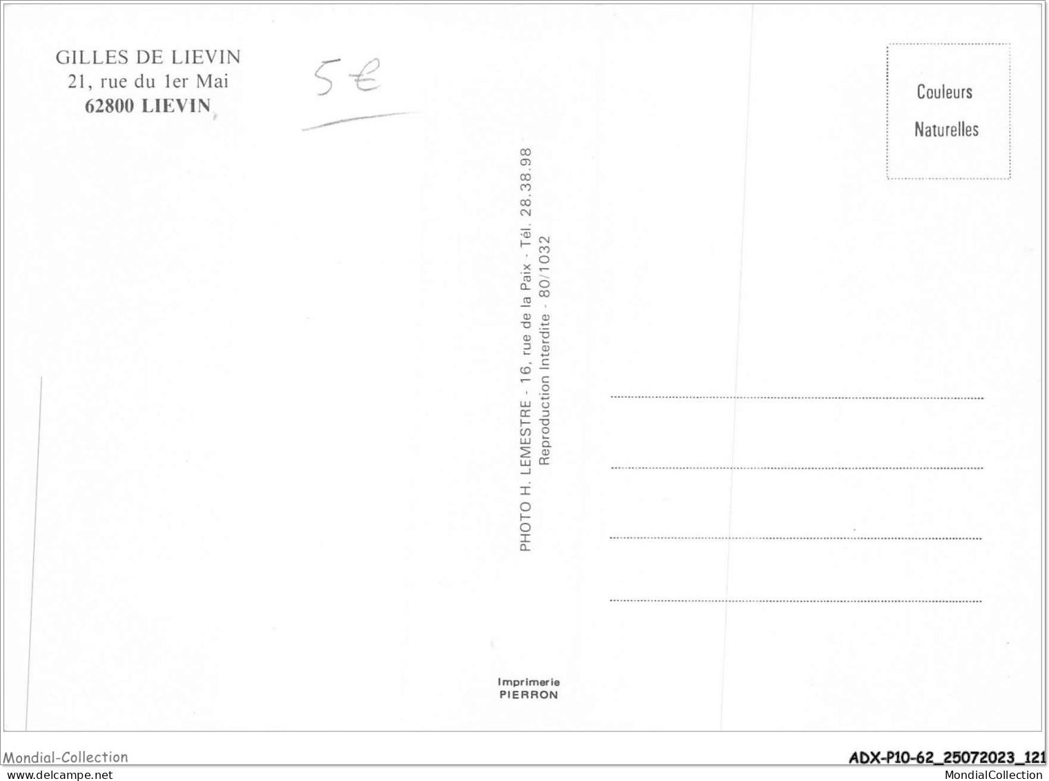 ADXP10-62-0880 - LIEVIN - Gilles De Lievin - Lievin