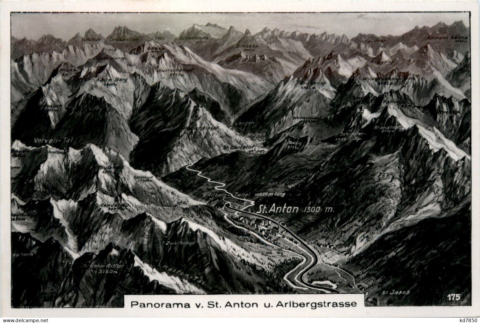 St.Anton Am Arlberg/Tirol - St.Anton, Panorama V.St.Anton Und Arlbergstrasse - St. Anton Am Arlberg